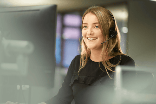 Expert, trained caller in UK-based control room 